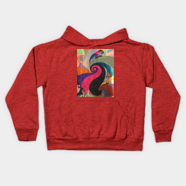 Bright Whorl II Kids Hoodie by Barschall